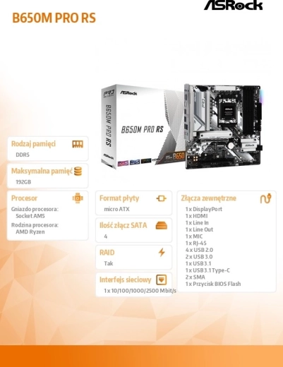 Bundkort ASRock B650M Pro RS