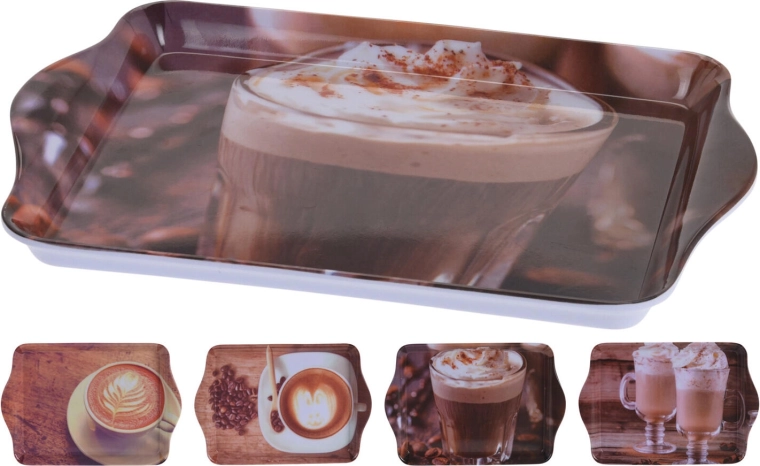 Melaminbakke Kaffe 21 × 14,3 × 2 cm, mix af dekorer