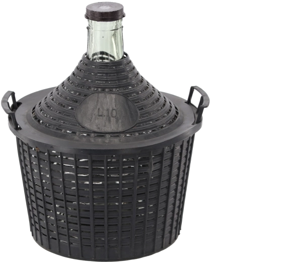 Glasdamejeanne med beskyttelseskurv 10 l