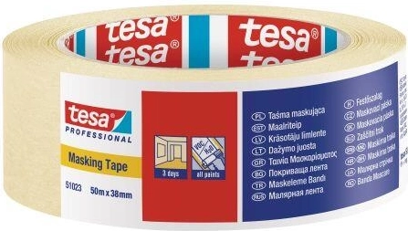 Crepet malertape 38 mm × 50 m gul Tesa