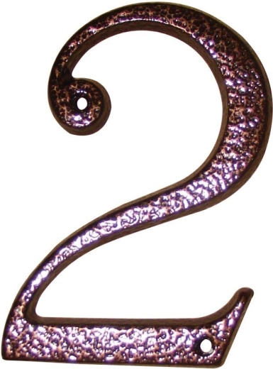 Husnummer 2 brun, zink, 117 mm