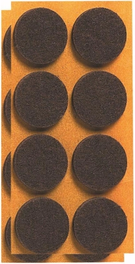 Selvklæbende filtpuder til møbler 20 mm, brune (24 stk.)
