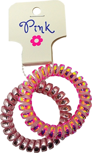PINK hårelastikker i rosa og perlemorsfarve (2 stk.)