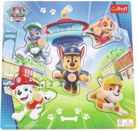 Træ mini-puslespil PAW Patrol – 5 brikker