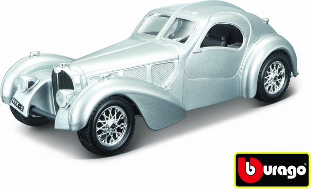 Bugatti Atlantic bilmodel 1:24 sølv fra Bburago