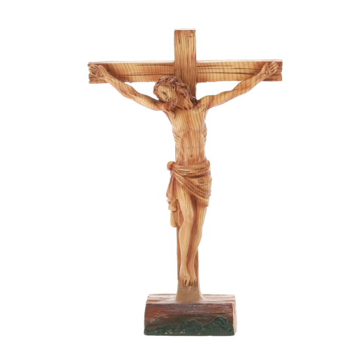 Stående kors med Jesusfigur i polyresin