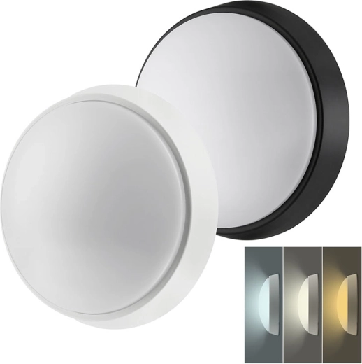 Solight rundt LED-lys til væg og loft med valgfri lysfarvetemperatur 3CCT og udskifteligt dæksel