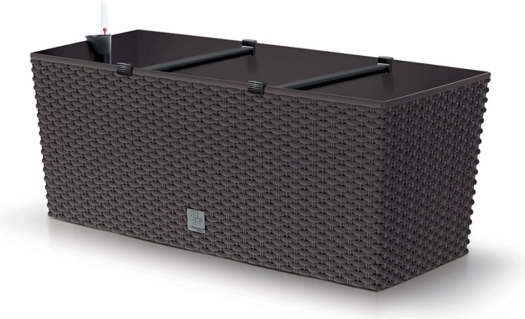 Selvvandende rattan-altankasse 50 cm umbra
