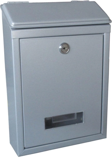 Grå postkasse 210 × 300 × 60 mm i galvaniseret stål