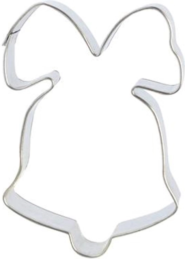 Udstiksform til småkager klokke med sløjfe 7 cm