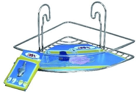 Hjørnehylde STICK, 1 niveau, krom, 20 × 20 × 13 cm