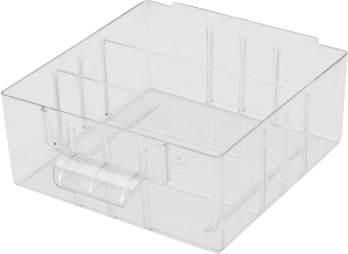 Mellemstor plastkasse M med skillevægge 13,6 × 13,6 × 5,7 cm