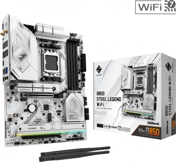 Hvidt bundkort B650 Steel Legend WiFi AM5 ATX