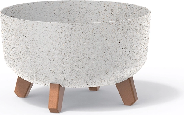 Blomsterkrukke Gracia Low Eco Wood 28,5 cm – hvid