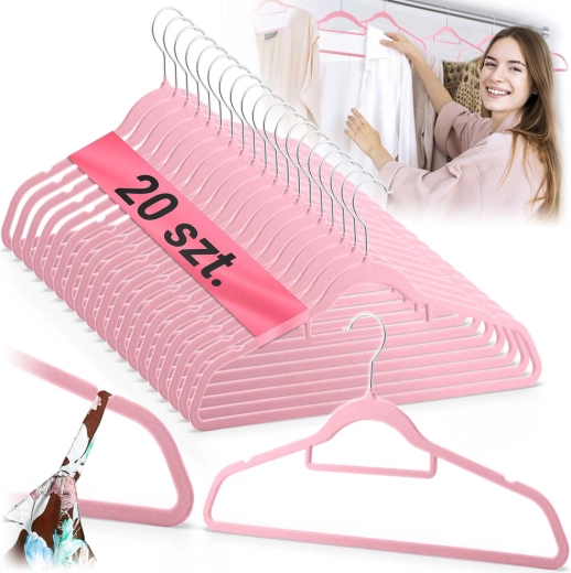 Velourbøjler til tøj 20 stk. Massido