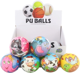 Blød bold med dyremotiver 10 cm