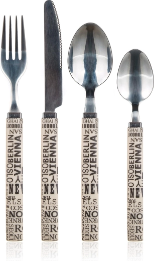 Bestiksæt CAPITAL 24 dele med plastikhåndtag, rustfrit stål