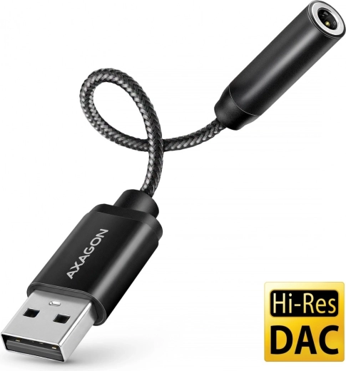 AXAGON hi-res USB-A lydkort med DAC 32 bit / 384 kHz, 3,5 mm jack