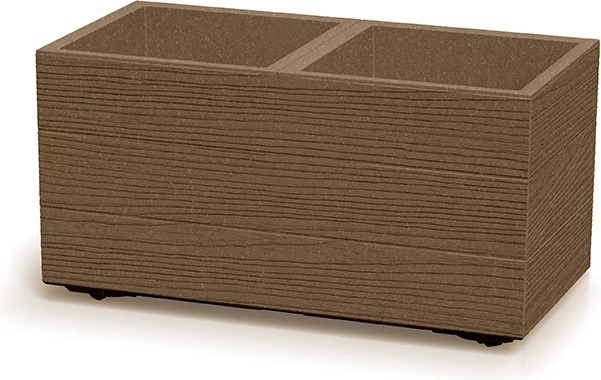 Madera Case Eco Wood brun blomsterkasse – modulær altankasse med trædekor