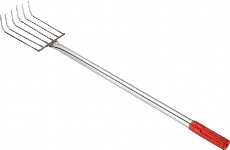 Havekultivator og rive med 6 tænder, metal, 106 cm