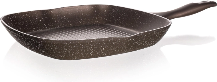 Grill- og stegepande 28 × 28 cm med nonstick-belægning Granite Dark Brown