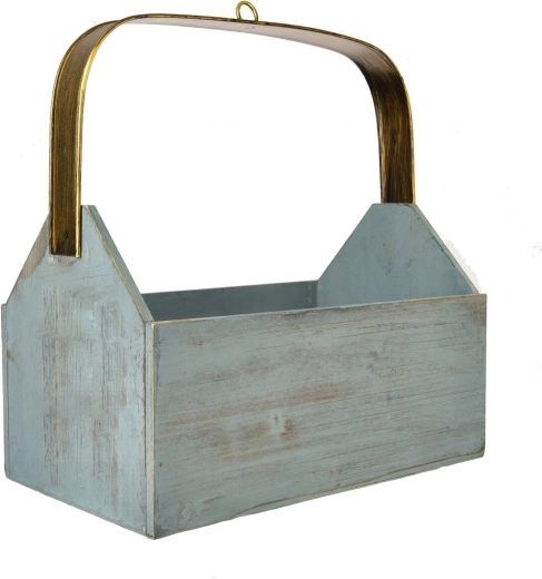 Stor metalkasse brun-blå