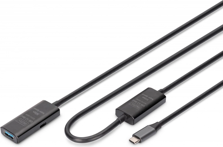 Aktiv USB-C - USB-A forlængerledning 10m, USB 3.2 Gen1 5Gbps
