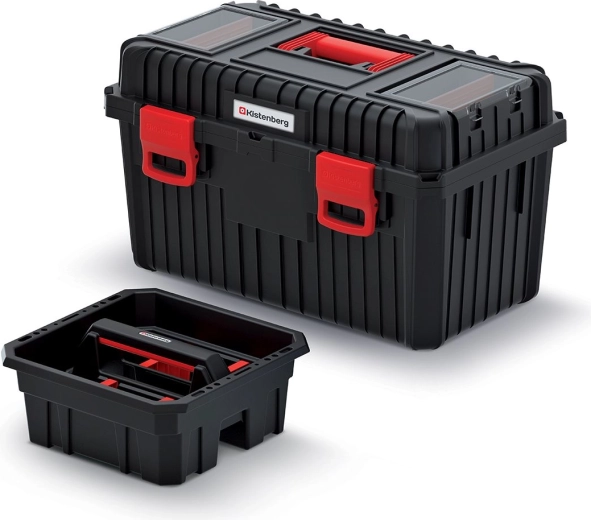 Værktøjskasse HEAVY med udtagelig indsats, 585 × 360 × 337 mm, sort