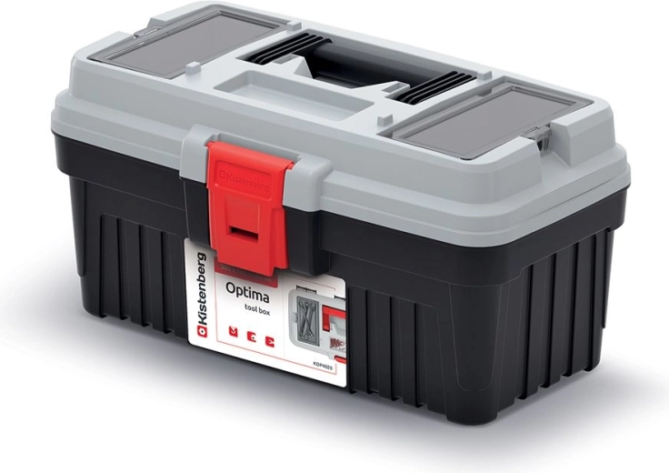 Værktøjskasse OPTIMA, grå, 360 × 195 × 183 mm