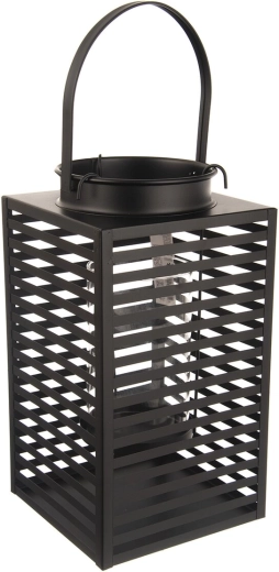 Sort glas- og metalstage 30 cm