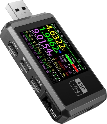FNIRSI FNB48P USB-porttester sort