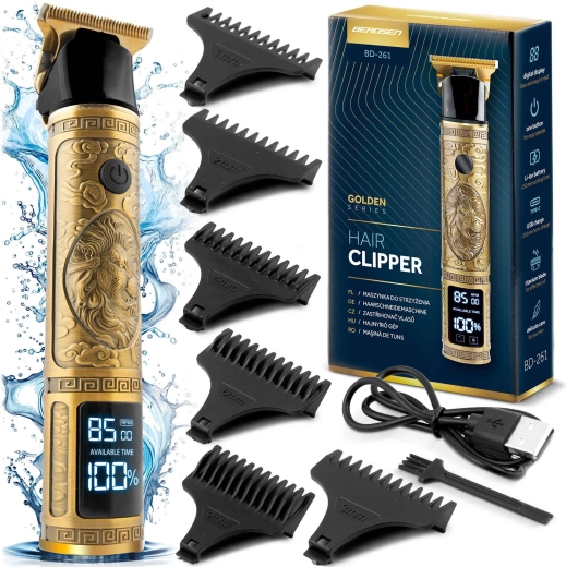 Gul hår- og skægtrimmer BERDSEN Barber Master med LCD