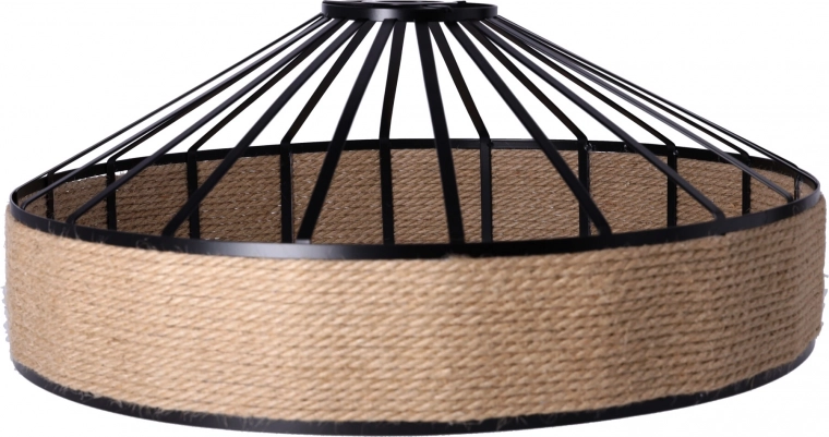 Loftlampe af hampereb på kæde – diameter 40 cm