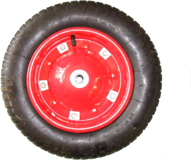 Oppusteligt hjul til trillebør 370 mm, hul 16 mm