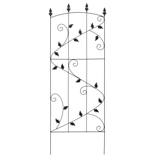 Metalsøjle til klatreplanter 60 × 167 cm – sort