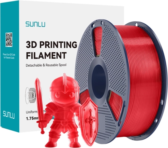 Sunlu PLA+ filament 1,75 mm – gennemsigtig rød