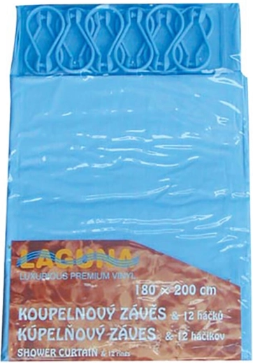 Badeforhæng UNI 180 × 180 cm af PEVA, 12 kroge, mix af farver