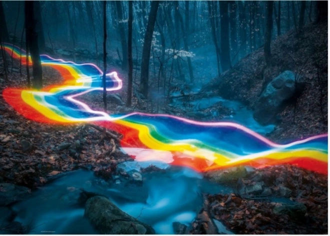 Puslespil 1000 brikker Magisk skov, Regnbuevej