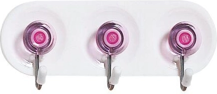 Selvklæbende knagerække med 3 kroge, plast og metal, mix af farver 11 × 4 cm