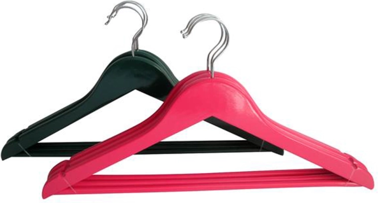 Træbøjler til tøj 3 stk., 44,5 × 23 cm, miks af farver