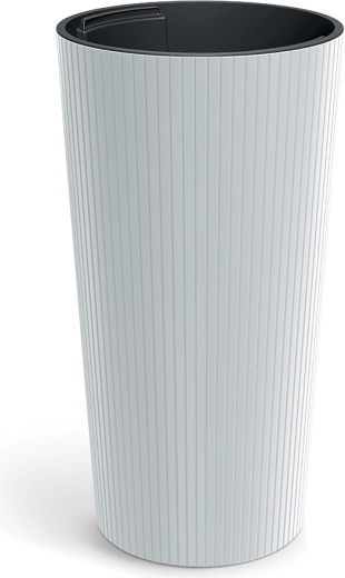 Blomsterkrukke Lamia Slim 30 cm hvid med indre indsats