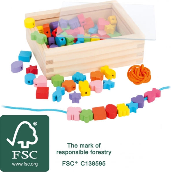 Træperler til snor Small Foot