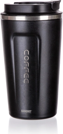 Termokrus til rejsen 450 ml sort rustfrit stål