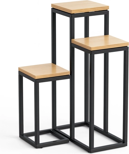 Blomsterstativ Renew Force loft 67 cm med 3 hylder i craft-dekor - 1 stk.