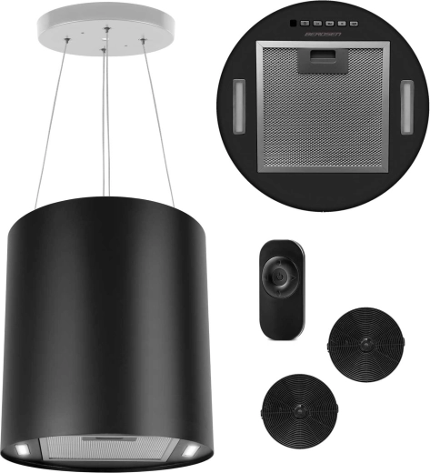 Ø-ophængt emhætte 35 cm, sort