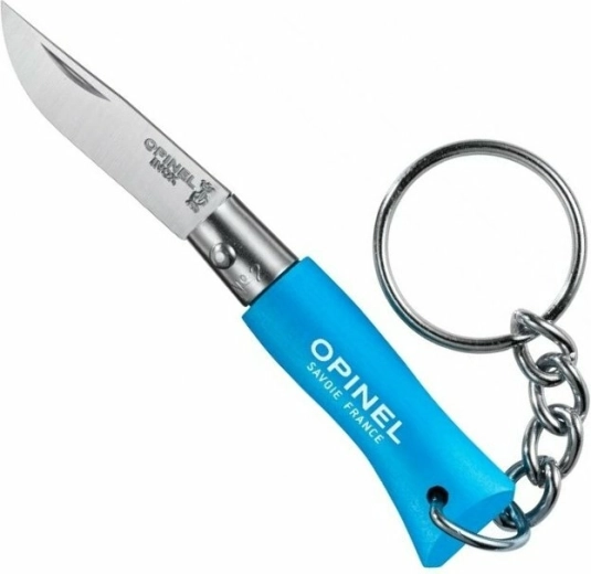 Opinel Nº02 VRI nøglering cyan lommekniv til nøgler