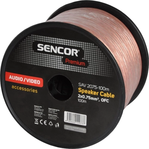 Sencor højttalerkabel 2×0,75 mm², 100 m