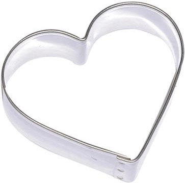 Rustfrit stål udstiksform til småkager – hjerte, sæt 10 stk.