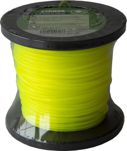 Nylontråd til trimmer 2,4 mm (rund) 70 m gul