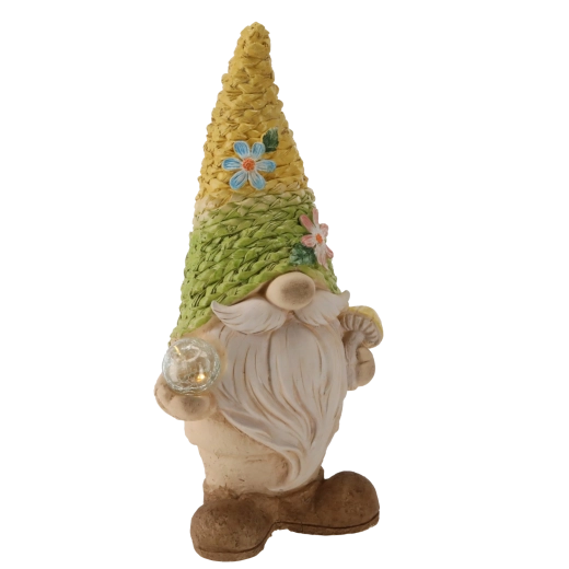 Havenisse med strikket hat og LED-belysning